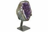 Amethyst Geode Section With Metal Stand - Uruguay #152250-1